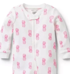 Janie and Jack Baby Pajamas|Family Matching Pajamas-Baby Good Night Footed Pajama In Pineapple white pineapple
