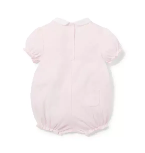 Janie and Jack One-pieces & Rompers-Baby Heart Pointelle Smocked Romper pink blossom