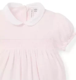 Janie and Jack One-pieces & Rompers-Baby Heart Pointelle Smocked Romper pink blossom
