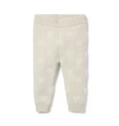 Janie and Jack Pants & Overalls|Pants-Baby Heart Sweater Pant fluffy bunny heather heart