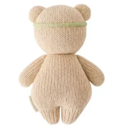Janie and Jack Stuffed Animals-Baby honey bear (flower crown) light/pastel brown