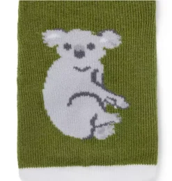 Janie and Jack Shoes & Accessories-Baby Koala And Stripe Sock 2-Pack green bean koala and green bean stripe