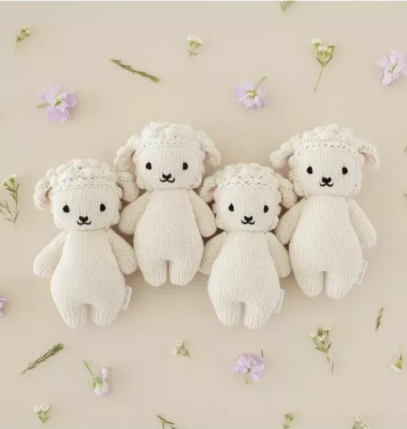 Janie and Jack Stuffed Animals-Baby lamb white