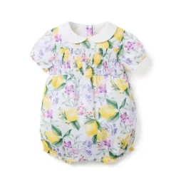 Janie and Jack One-pieces & Rompers-Baby Lemon Floral Romper white lemon floral