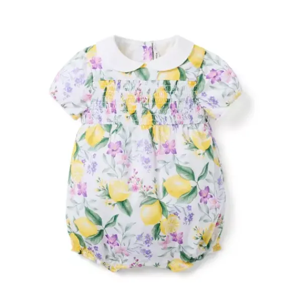 Janie and Jack One-pieces & Rompers-Baby Lemon Floral Romper white lemon floral
