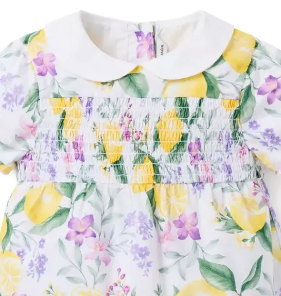 Janie and Jack One-pieces & Rompers-Baby Lemon Floral Romper white lemon floral