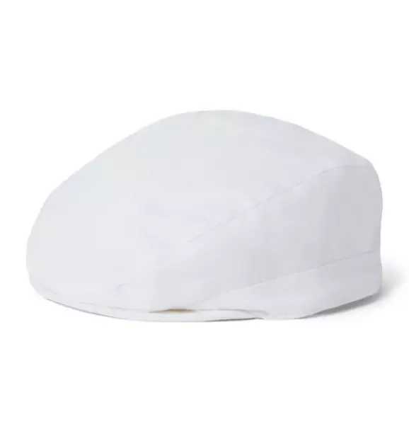 Janie and Jack Shoes & Accessories-Baby Linen-Cotton Newsboy Cap white
