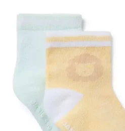 Janie and Jack Shoes & Accessories|Shoes & Accessories-Baby Lion And Stripe Sock Set butter yellow lion and pale blue stripe