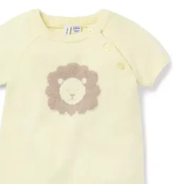Janie and Jack One-pieces & Rompers|One-pieces & Rompers-Baby Lion Knit One-Piece butter yellow