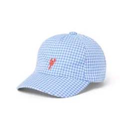 Janie and Jack Accessories|Baby-Baby Lobster Gingham Cap soft blue gingham