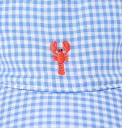 Janie and Jack Accessories|Baby-Baby Lobster Gingham Cap soft blue gingham