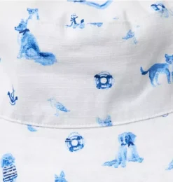 Janie and Jack Accessories|Swim Outfits-Baby Nautical Dog Bucket Hat white nautical dog