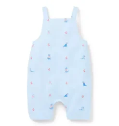Janie and Jack Pants & Overalls-Baby Nautical Dog Overall blue sail nautical dog