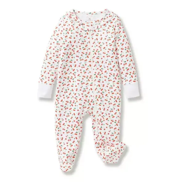 Janie and Jack Baby Pajamas|Petite Plume-Baby Pima Romper in cherry orchard