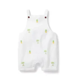 Janie and Jack Pants & Overalls-Baby Pineapple Overall white pineapple