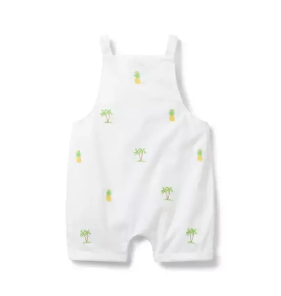 Janie and Jack Pants & Overalls-Baby Pineapple Overall white pineapple