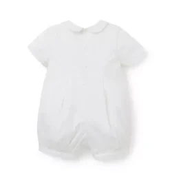 Janie and Jack One-pieces & Rompers-Baby Pintuck Collared Romper white