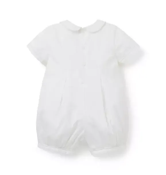 Janie and Jack One-pieces & Rompers-Baby Pintuck Collared Romper white