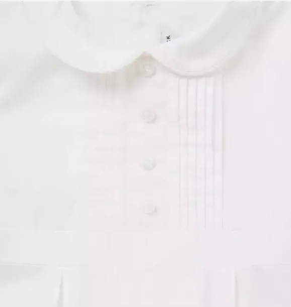 Janie and Jack One-pieces & Rompers-Baby Pintuck Collared Romper white