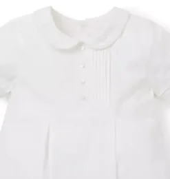 Janie and Jack One-pieces & Rompers-Baby Pintuck Collared Romper white