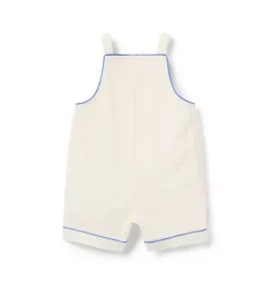 Janie and Jack Pants & Overalls-Baby Piped Pocket Overall freshwater pearl