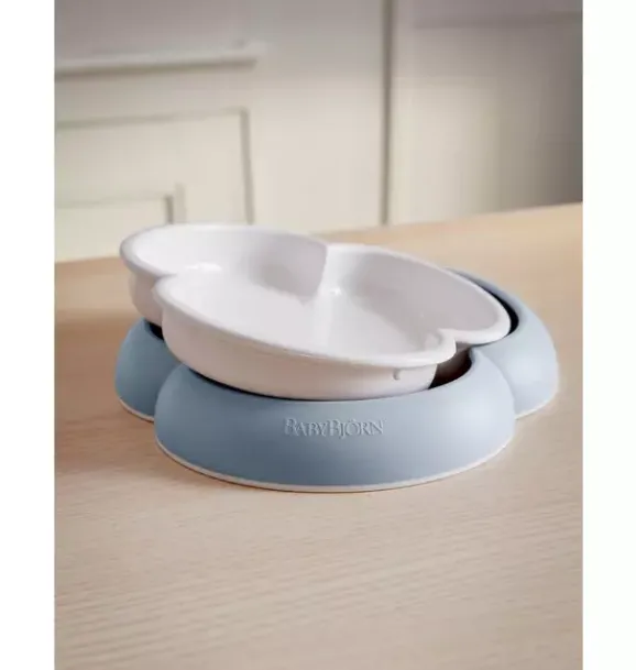 Janie and Jack Feeding Accessories-Baby Plate, Spoon & Fork, 2 Sets, powder blue