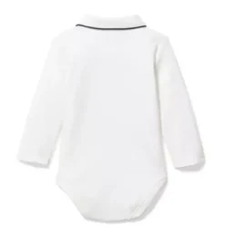 Janie and Jack Tops & Bodysuits-Baby Polo Bodysuit jet ivory
