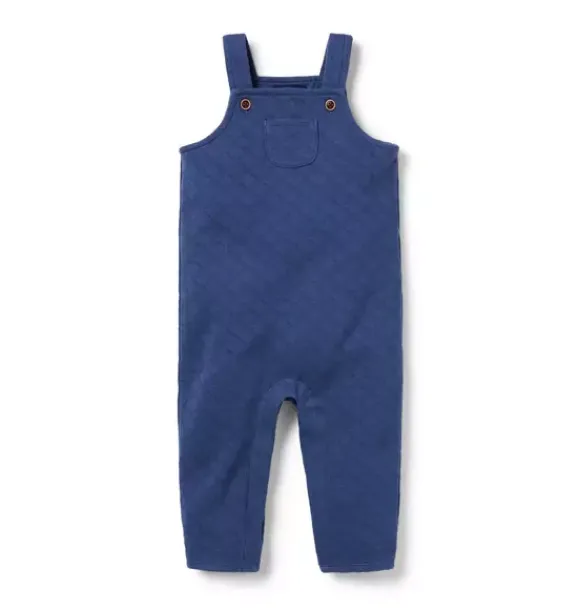 Janie and Jack Pants & Overalls-Baby Quilted Overall crown blue