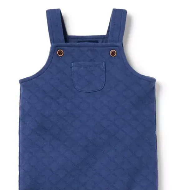 Janie and Jack Pants & Overalls-Baby Quilted Overall crown blue
