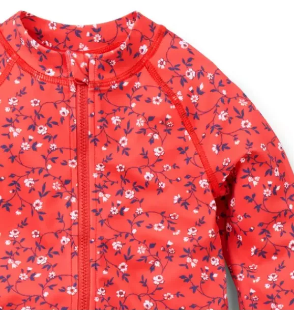 Janie and Jack Rash Guards|One-pieces-Baby Recycled Ditsy Floral Rash Guard Swimsuit red punch ditsy floral