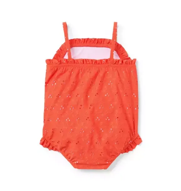 Janie and Jack One-pieces|Baby-Baby Recycled Eyelet Swimsuit vibrant poppy