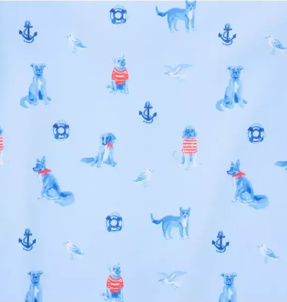 Janie and Jack Rash Guards|One-pieces-Baby Recycled Nautical Dog Rash Guard Swimsuit blue sail nautical dog