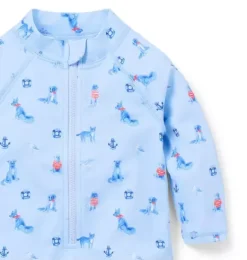 Janie and Jack Rash Guards|One-pieces-Baby Recycled Nautical Dog Rash Guard Swimsuit blue sail nautical dog