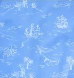 Janie and Jack Rash Guards|One-pieces-Baby Recycled Nautical Toile Rash Guard Swimsuit blue ripple nautical toile