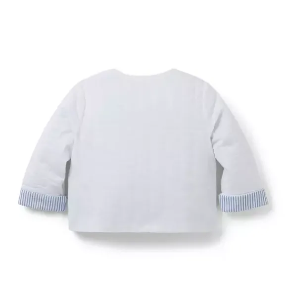 Janie and Jack Sweaters & Jackets|Sweaters & Jackets-Baby Reversible Quilted Jacket white and ocean air stripe