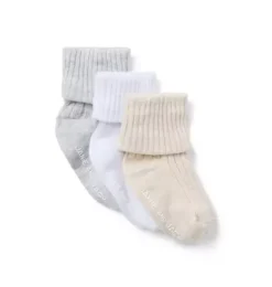 Janie and Jack Shoes & Accessories|Shoes & Accessories-Baby Ribbed Sock Set white, earl grey heather and fluffy bunny heather