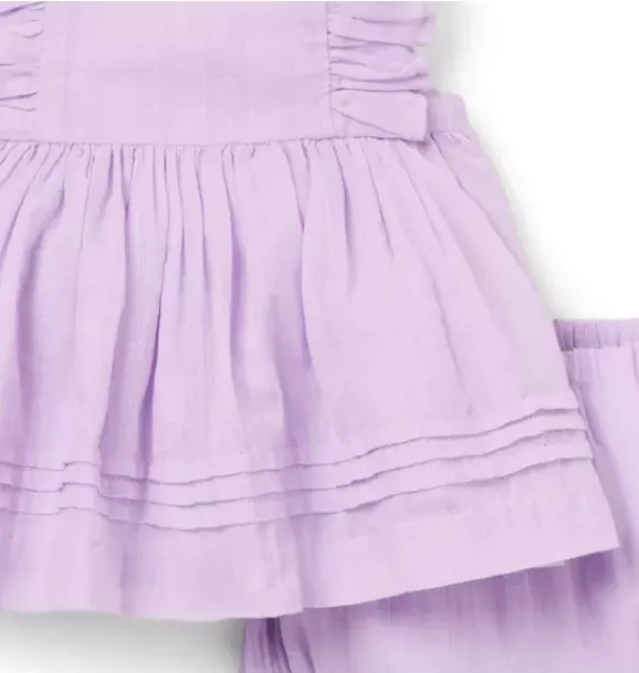 Janie and Jack Sets-Baby Ruffle Pintuck Matching Set blooming orchid
