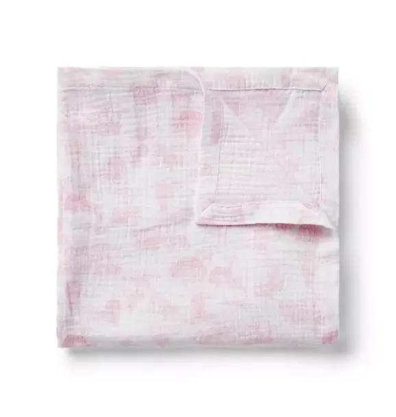 Janie and Jack Shoes & Accessories-Baby Safari Toile Blanket pink blossom safari toile