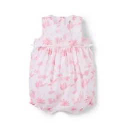 Janie and Jack Online Exclusives|One-pieces & Rompers-Baby Safari Toile Bow Romper pink palette safari toile