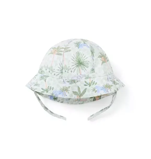 Janie and Jack Online Exclusives|Shoes & Accessories-Baby Safari Toile Bucket Hat white safari toile