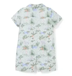 Janie and Jack Online Exclusives|One-pieces & Rompers-Baby Safari Toile Romper white safari toile