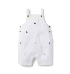 Janie and Jack Pants & Overalls-Baby Sailboat Overall white anchor