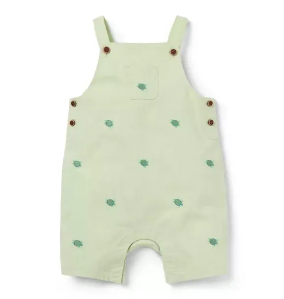 Janie and Jack Pants & Overalls-Baby Sea Turtle Overall celery field sea turtle