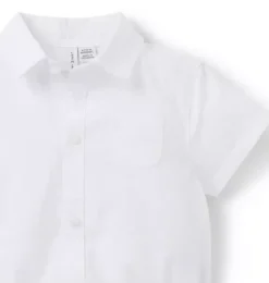 Janie and Jack Tops & Bodysuits-Baby Seersucker Collared Bodysuit white stripe