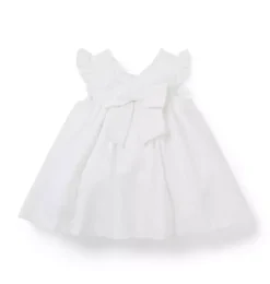 Janie and Jack Dresses-Baby Smocked Sateen Dress white