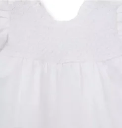 Janie and Jack Dresses-Baby Smocked Sateen Dress white