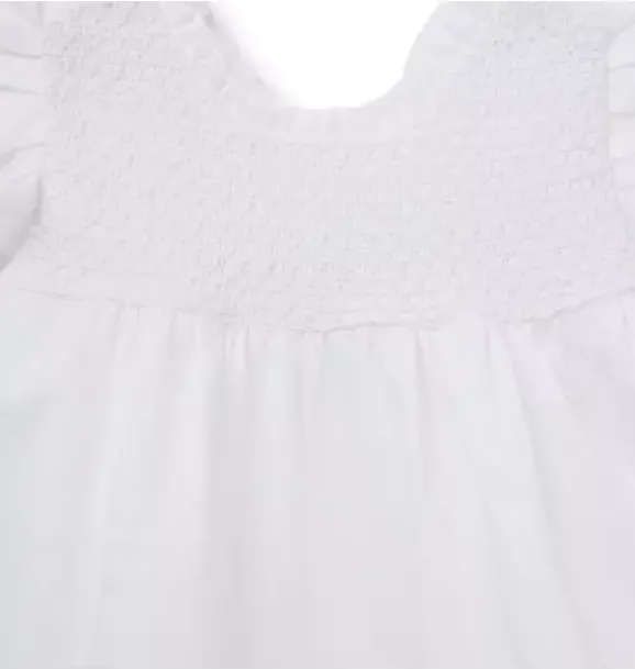 Janie and Jack Dresses-Baby Smocked Sateen Dress white