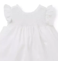 Janie and Jack Dresses-Baby Smocked Sateen Dress white