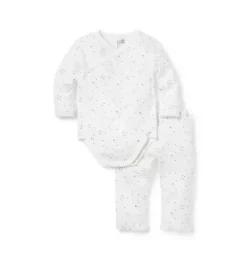 Janie and Jack Sets-Baby Snowflake Wrap Matching Set jet ivory snowflake