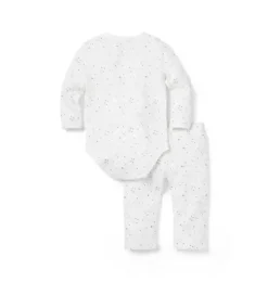 Janie and Jack Sets-Baby Snowflake Wrap Matching Set jet ivory snowflake